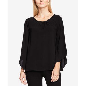NWT Womens Size Medium Nordstrom Vince Camuto Black Kimono Sleeve Blouse Top